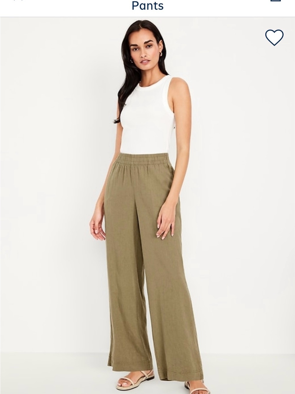 Old Navy Olive Green Wide-Leg Elastic-Waist Pants
